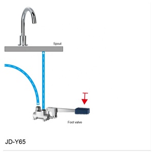 Watersino OEM Robinet de chasse à pédale en laiton Robinet de lavage monté sur le pont à une poignée pour usage public Mélangeur d'eau chaude et froide - Product Image 6