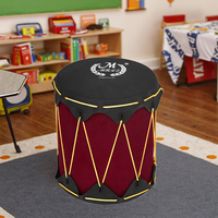 MBAT Tambour indien à main Instrument de percussion pour enfants Double face Caoutchouc Fait à la main 19*16*16cm
