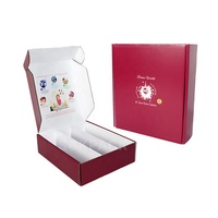 Boîte d'emballage en carton ondulé écologique et recyclable pour 3 bouteilles de vin rouge et de vodka, pliable, pour envoi cadeau
