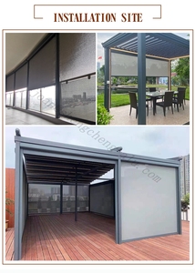 Écrans zippés en aluminium <span class=keywords><strong>pour</strong></span> patio, stores roulants automatiques <span class=keywords><strong>pour</strong></span> l'<span class=keywords><strong>extérieur</strong></span>, stores latéraux réglables <span class=keywords><strong>pour</strong></span> <span class=keywords><strong>véranda</strong></span> - Product Image 4