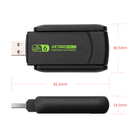 Clé WiFi USB 3.0 haute vitesse Realtek RTL8832AU double bande 2,4 GHz et 5 GHz avec 2 antennes externes 802.11ax/ac/a/b/g/n