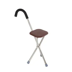 하이 퀄리티 목발 좌석 제조 무료 서 접이식 워커 걷는 지팡이 의자 노인 성인