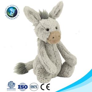 Commercio all'ingrosso realistico asino peluche grigio personalizzato farcito sveglio molle del bambino giocattoli di peluche asino - Product Image 3