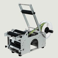 Machine d'étiquetage semi-automatique pour bouteilles rondes, applicateur d'étiquettes haute précision pour verre, plastique, flacons, ampoules et boîtes de conserve