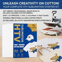 Vinyle de transfert thermique par sublimation A4 pour tissu en coton clair, film HTV imprimable pour impression graphique personnalisée sur t-shirt