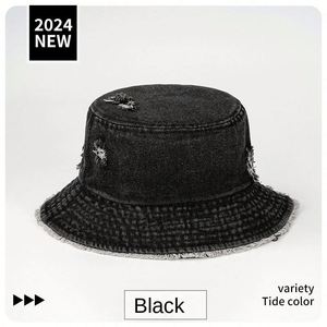 Women Summer New Arrival Denim Fisherman <b>Hat</b> Washed Distressed Jean Bucket <b>Hat</b> - Product Image 4