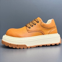 Chaussures basses de travail rétro pour hommes, à lacets, à semelle épaisse et à bout large, style tendance 2026, nouvelle collection, pour l'extérieur