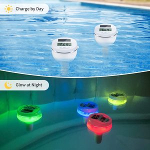 Venta al por mayor piscina solar LCD termómetro digital con espectáculo de luz Spa bañera de hidromasaje baño termómetro funcional - Product Image 4