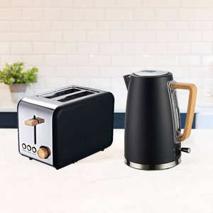 Hot <strong>Sale</strong> Wood Handle <strong>and</strong> Button Microwave Oven&amp; 4 Slicer <strong>Toaster</strong> &amp; Electric <strong>Kettle</strong> Set Unique Breakfast Set - Product Image 6