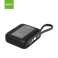 Produit tendance Prix de gros personnalisé Mini bloc d'alimentation LCD Charge rapide numérique PD 20W Power Bank 10000mAh Câble intégré