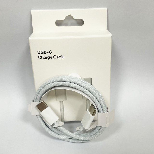 Wholesale C-C 3A Fast Charging Data Cables White 1M Braided Type-C Mobile Phone Charging Cable for iPhone 15 16 17