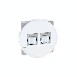 COMETE Grado 2 TV Cat.6 STP Blindado Doble RJ45 Enchufe Enchufes y enchufes blancos - Product Image 1