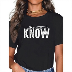 เสื้อยืดลำลองผู้หญิง KW MODA รุ่น KWDM01-4202a สำหรับฤดูใบไม้ผลิ/ฤดูร้อน สีเดียว พิมพ์ลายมาตรฐาน ผลิตในประเทศจีน - Product Image 1