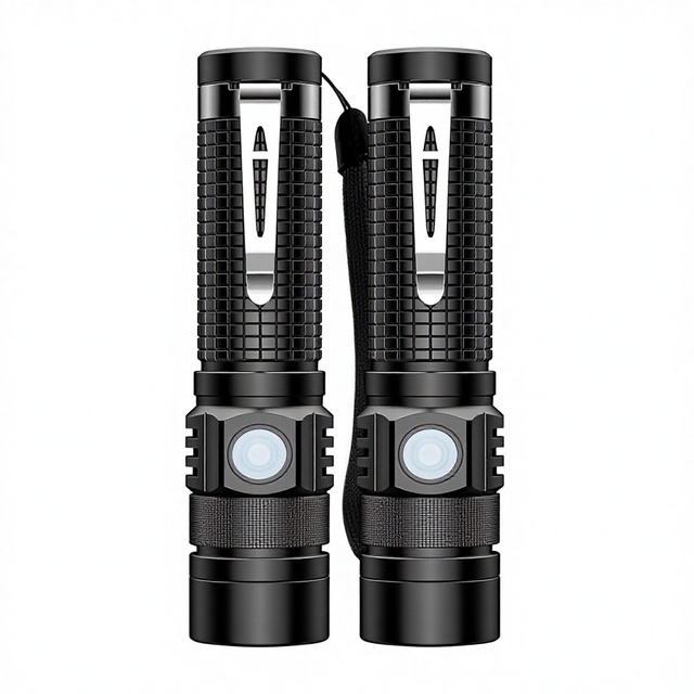 Pocket EDC Flashlight Rechargeable 4.9inch Emergency One Click SOS Super Bright Small LED Flashlight 3Hr USB-C Fast Charging