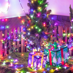 Guirlandes lumineuses <span class=keywords><strong>de</strong></span> Noël en fil <span class=keywords><strong>de</strong></span> cuivre à brancher - Guirlandes féériques étanches <span class=keywords><strong>pour</strong></span> intérieur et extérieur, <span class=keywords><strong>pour</strong></span> la décoration <span class=keywords><strong>de</strong></span> l'arbre <span class=keywords><strong>de</strong></span> Noël, des fenêtres et des fêtes - Product Image 2