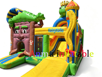 Centre de jeux gonflable sur le thème des contes de fées en PVC personnalisé, château gonflable en forme d'arbre avec toboggan pour parc d'attractions en plein air