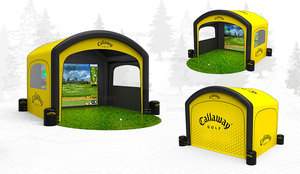 Tienda inflable hinchable, pantalla de proyección, campo de Golf, estera para golpear, casa inflable con puerta, recinto para Simulador de Golf - Product Image 2
