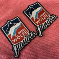 Patch brodé 100 % intégral à la machine, badge appliqué en tissu avec logo 3D en relief à prix réduit
