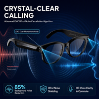 Lunettes Intelligentes IA avec Caméra 1080P, Double Microphone ENC, Traduction en Temps Réel, Assistant Vocal, Appels, Lecteur de Musique, IP67