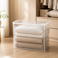 Sac de rangement transparent avec fermeture éclair et poignées en corde