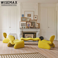 WISEMAX — ensemble de canapés de salon en velours jaune, chaise pivotante à dossier haut, fauteuil de loisirs simple pour balcon, de luxe