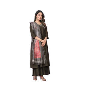 ชุดผ้าไหมเทียม anarkali kurti งานแฮนด์เมดจากนักออกแบบล่าสุด - Product Image 1