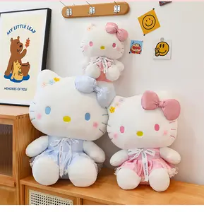 Boneka kucing Kt & mainan boneka hewan Kitty lucu mainan boneka anak dan anak perempuan bantal lempar mesin cakar hadiah