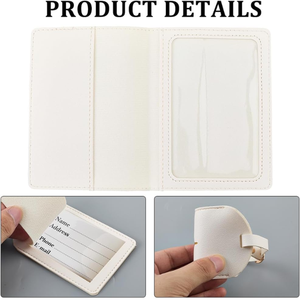 ชุดที่ใส่หนังสือเดินทางหนังสีฟ้าพร้อมโลโก้สีทองปลอกจัดระเบียบสไตล์แฟชั่นและป้ายกระเป๋าเดินทางสำหรับนักเดินทาง - Product Image 5