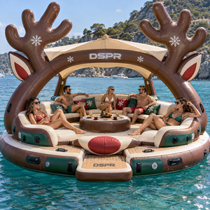 <span class=keywords><strong>Parc</strong></span> aquatique gonflable en PVC de Noël avec pistes et toboggans connectés pour centres de sports nautiques, options de couleurs personnalisées - Product Image 6