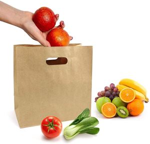 High Quality Custom Printed Kraft Paper Bags Recyclable Grocery Shopping Clothing Food Packaging Bag From Factory - Product Image 1