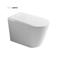 WC intelligent avec bidet intégré, allongé, télécommande, eau chaude, double chasse automatique, capteur de pied, siège chauffant, économie d'eau, céramique, vente en gros