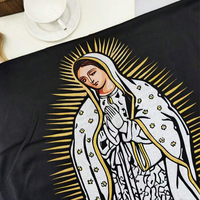 Accessoire de Mode Décontracté Toutes Saisons Écharpe Châle en Pashmina Imprimé Motif Vierge Marie, Chaud pour la Prière