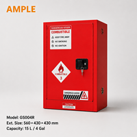 Armoire de sécurité en acier rouge de 15 L (4 gallons) pour matériaux inflammables, avec une seule porte, pour laboratoire, entrepôt, fournisseur OEM ODM