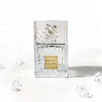 Boîte cosmétique rectangulaire de haute qualité en gros bouteille d'huile d'olive en relief bouteilles de parfum en verre uniques bouteille de parfum vide