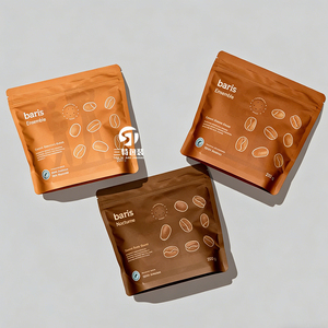 Stand Up <b>Coffee</b> Packaging Bags | Aluminum Foil Zipper Pouches with One Way Valve for <b>Coffee</b> <b>Beans</b> - Product Image 5