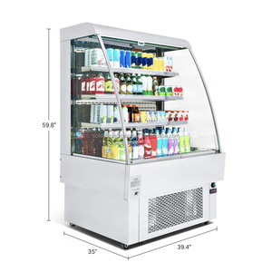 Vitrine réfrigérée verticale à double température pour épicerie avec refroidissement par ventilateur, capacité de 500 à 600 L - Product Image 1