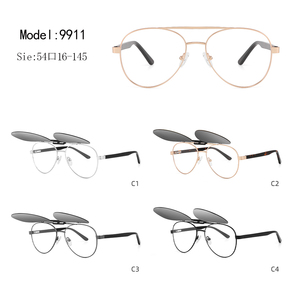 Lunettes de soleil unisexes à clipser avec monture ovale en métal, protection UV400, style aviateur à monture complète, protection solaire pour adultes - Product Image 3