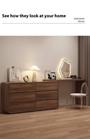 Armoire seau moderne simple en bois massif coiffeuse chambre à coucher rangement d'extrémité de lit avec coiffeuses de maquillage de bureau d'angle intégrées