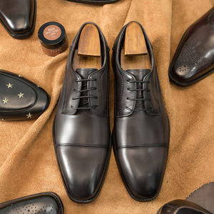 Zapatos Oxford de Vestir para Hombre, de Cuero Genuino, con Punta en Pico, con Cordones, de Color Sólido, Formales, para Todas las Temporadas, con Suela de Goma, Envío Directo - Product Image 5