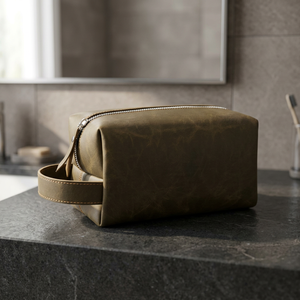Leather Toiletry Bag <b>Medium</b> Size Vintage - Product Image 2