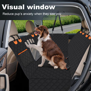 Funda Protectora Acolchada Negra para Asiento Trasero de Mascotas, Protector de Asiento de Coche Impermeable para Perros, Hamaca con Ventana de Malla - Product Image 3