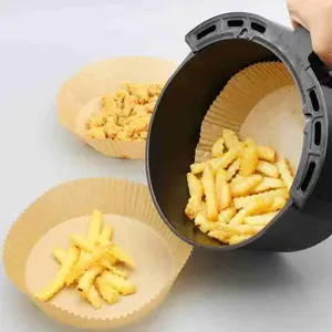 Disposable Tray Wax Paper Cake Pans Round Parchment 7 Inch Oil Free Nonstick Baking Dim Sum Steamer Paper For Air Fryer