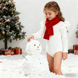 Tutina in Cotone Tinta Unita per Neonati e Bambini, Pagliaccetto Autunnale con Maniche Lunghe a Sbuffo e Bottoni a Pressione per Bambine, Prezzo all'Ingrosso - Product Image 5