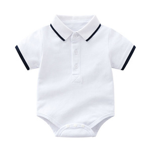 Body <span class=keywords><strong>per</strong></span> Neonato Maschio, Stile <span class=keywords><strong>Polo</strong></span> Estivo a Maniche Corte, Leggero, Tinta Unita, Personalizzabile - Product Image 3