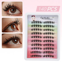 Kit de cils en grappe DIY, cils individuels naturels, effet wispy et pointus, 10 rangées