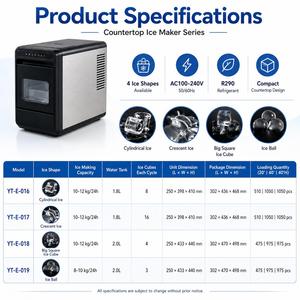 Máquina Portátil para Hacer Hielo de Sobremesa, 10-12 kg/24 h, con 4 Formas de Hielo, Refrigerante R290, para Hogar, Bar, Cocina - Product Image 3