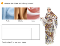 Tissu floral imprimé numérique personnalisé en polyester voile japonais avec feuille d'or pour Dirac somalien et Toub pour femmes soudanaises