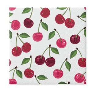 Nhà Máy Bán buôn anh đào I anh đào mô hình 33x33 cm 3-ply mô hình với trái cây bên đám cưới đầy màu sắc giấy khăn ăn - Product Image 4