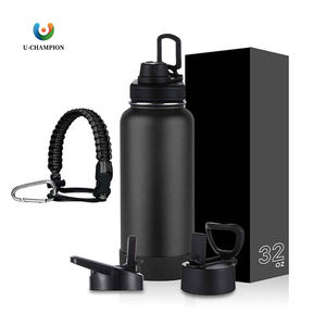 32oz Leak-Proof Stainless Steel Sports <b>Water</b> <b>Bottle</b> <b>for</b> <b>Straw</b> Lid Vacuum Insulated Gym Travel Camping Essential Available Color - Product Image 1