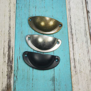 Semi Circular Iron Sheet Handles 30 Mm Hole <b>Rustic</b> Design For Drawer Furniture <b>Cabinet</b> Hardware Black Pearl Chrome Coffee - Product Image 1